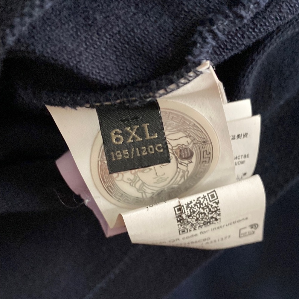 Versace Navy Blue Polo with White Accents